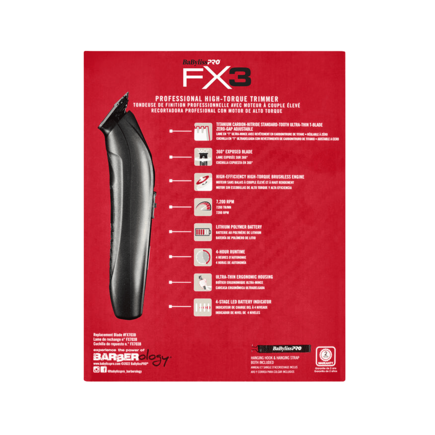 BaBylissPRO FX3 Professional High-Torque Trimmer