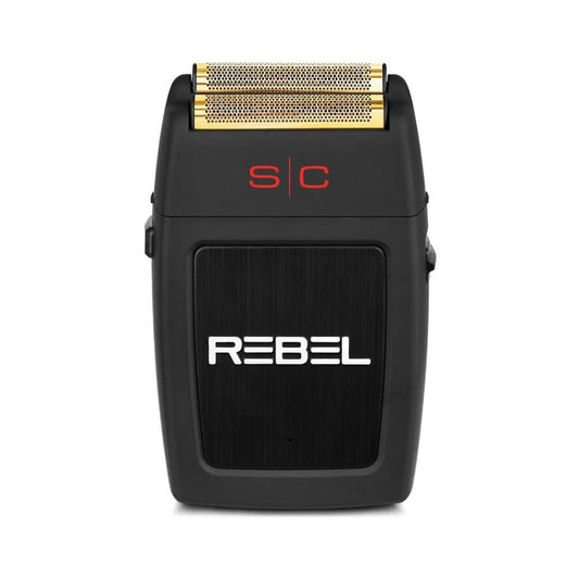 REBEL - ELECTRIC MENS FOIL SHAVER WITH SUPER TORQUE MOTOR, GOLD TITANIUM FOIL HEAD