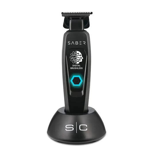 SABER - PROFESSIONAL FULL METAL BODY DIGITAL BRUSHLESS MOTOR CORDLESS HAIR TRIMMER - BLACK